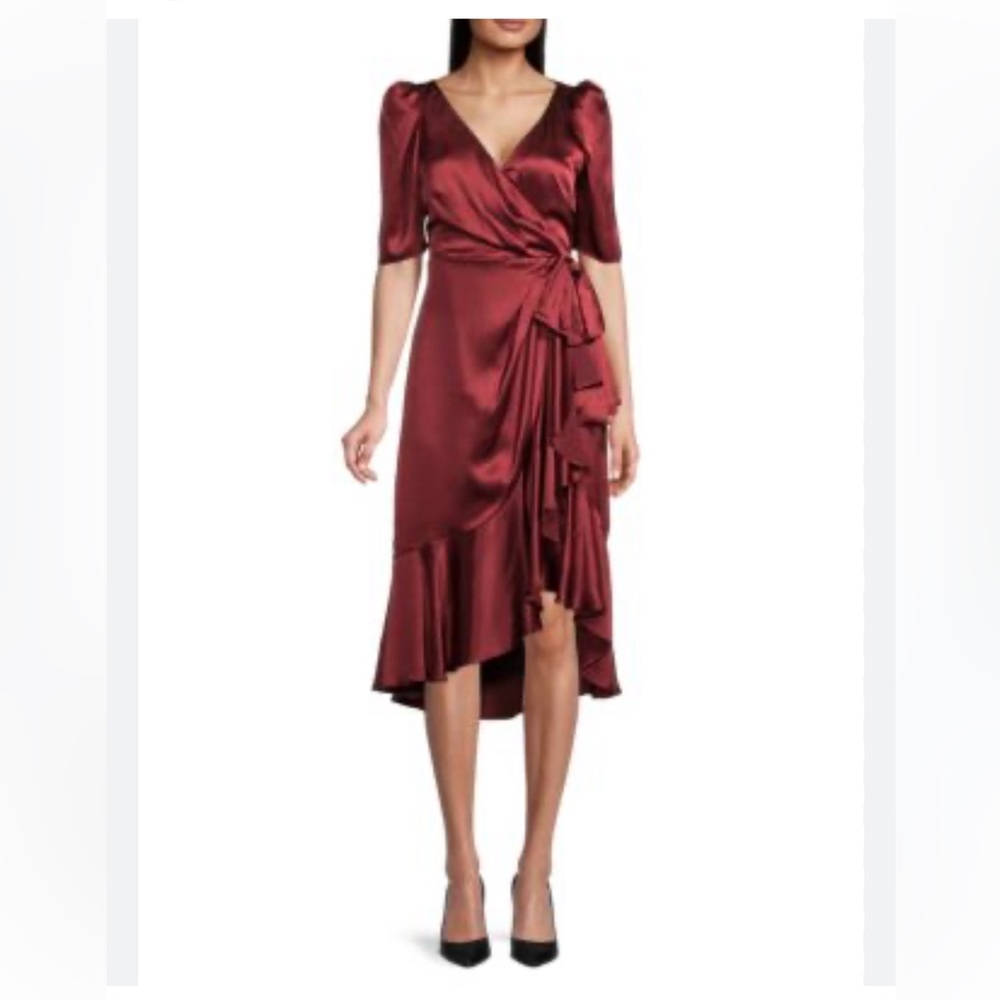 NWT Cinq à Sept Silk Ruffled Wrap Dress (2) - Picture 8 of 8